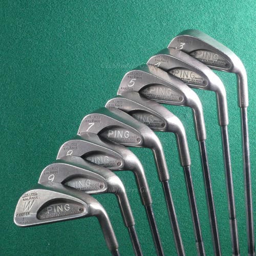 VINTAGE Ping Karsten I Black Dot 3-PW Iron Set Stepped Steel Stiff