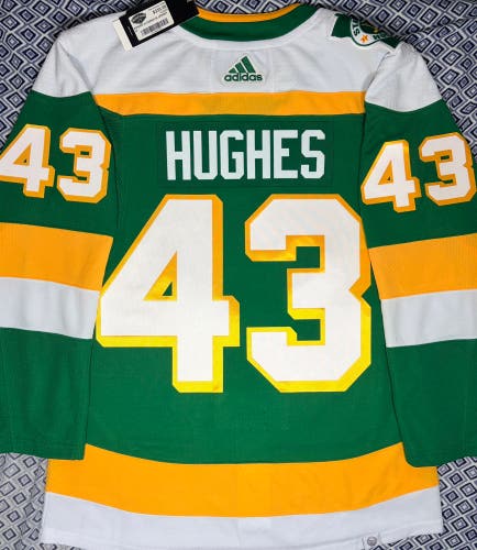 Quinn Hughes Minnesota Wild Adidas Prime Green 3rd Jersey Size: 46 + TRIA