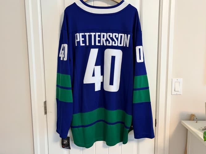 BNWT Authentic Fanatics Vancouver Canucks Elias Pettersson Stick Jersey Size 3XL