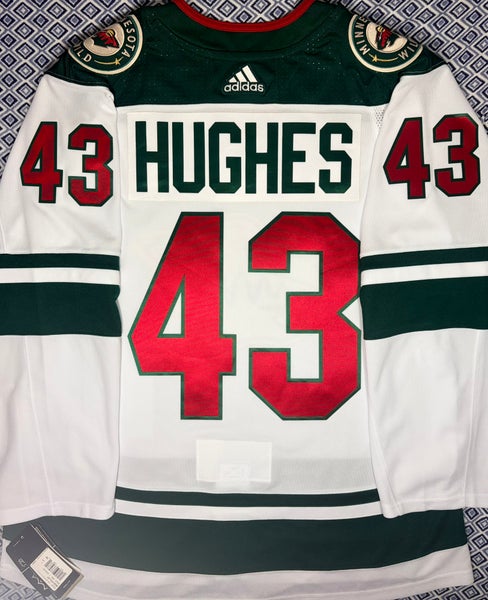 Quinn Hughes Minnesota Wild Adidas Climalite Away Jersey + TRIA Size: 46