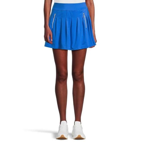 Jamie Sadock Cooltrex 16" Pleated Golf Skort Women's Large Blue Stretch RED1070
