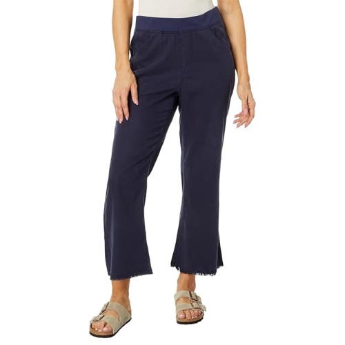 XCVI Lorilei Pants Women's XS Navy Stretch Elastic Waist Flared Cropped RED1040