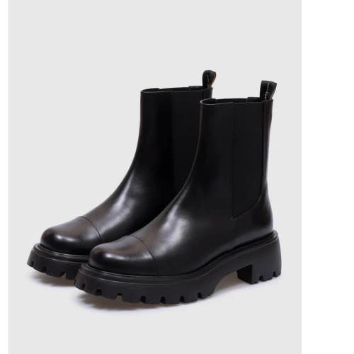 Stuart Weitzman Emerson SJ336 Boots Womens US 6.5 Black Leather Chelsea ZOGG2004