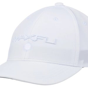 Maxfli Tech Golf Hat Men's White Embroidered Adjustable Curved Brim Cap DSGL803