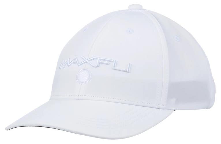 Maxfli Tech Golf Hat Men's White Embroidered Adjustable Curved Brim Cap DSGL803