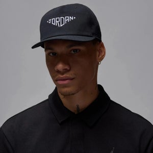Jordan Pro Unstructured Hat Men's Medium Negro Embroidered Logo Snapback DSGL989