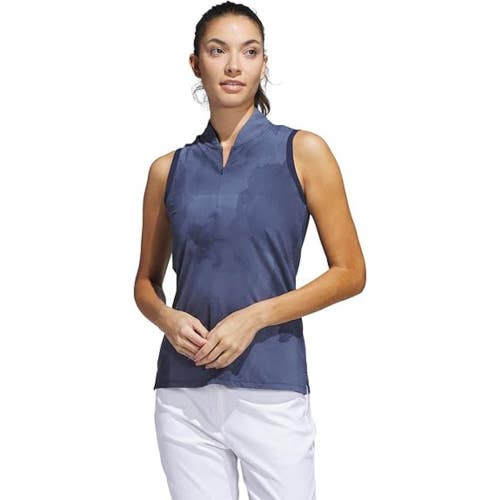 Adidas Ultimate365 Tour Polo Shirt Women's Navy Regular Fit Sleeveless DSGL1000