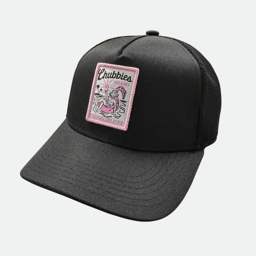 Chubbies The Backstage Trucker Hat Unisex Black Mesh Back Snapback Cap DSGL794