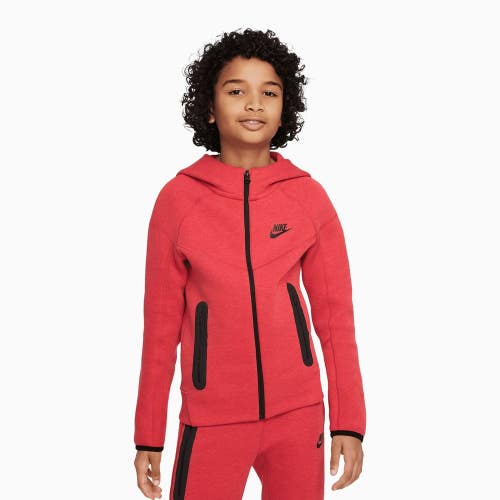 Nike Sportswear Tech Fleece Jacket Kids XL Red Heather Full Zip Active KFC764