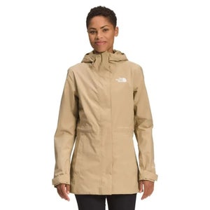 The North Face City Breeze Rain Jacket Women's XS Beige Hooded Full Zip KFC751