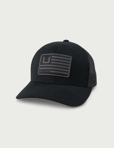 Huk And Bars Trucker Hat Men's One Size Black Mesh Back Adjustable Fit DSGL984