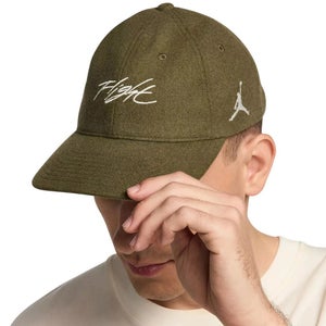 Jordan Fly Baseball Cap Mens Olive Jumpman Logo Wool Blend Strapback Hat DSGL987