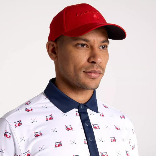 Maxfli Tech Golf Hat Men's Red Embroidered Adjustable Curved Brim Cap DSGL799