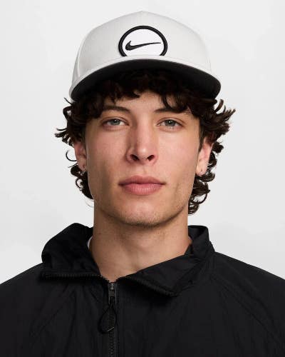 Nike Pro Structured HF7482-025 Golf Cap Mens Light Gray Dri-FIT Snapback DSGL787