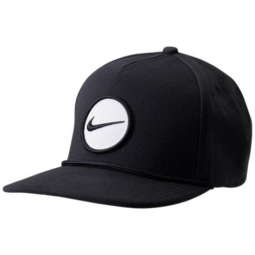 Nike Dri-FIT Pro Structured Baseball Cap Men OS Black Snapback Strap Hat DSGL983