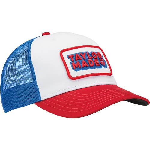 TaylorMade Ventura Retro Trucker Hat Men's Red White Mesh Back Snapback DSGL805