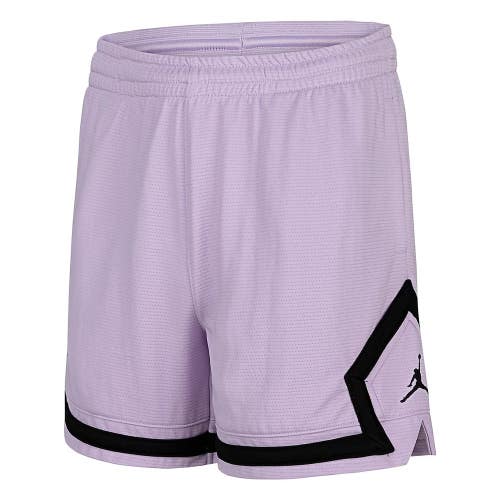 Jordan Sport Dri-FIT Shorts Girls M Purple Mesh Diamond Elastic Waist DSGL837