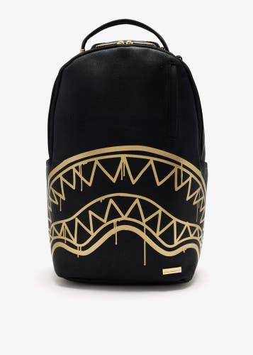 Sprayground That Gold Drip DLXSV Backpack Unisex Black Shoulder Strap Bag SPR244