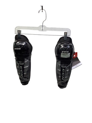 Used CCM TACKS 9550 Junior Shin Guards Black 10" 11347-S000266573