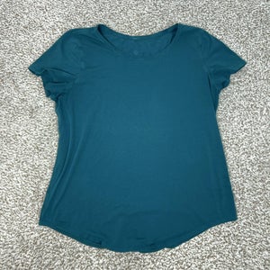 Lululemon Shirt Womens Large Blue Casual Short Sleeve Yoga Gym Casual Top Basic