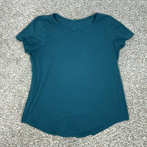 Lululemon Shirt Womens Large Blue Casual Short Sleeve Yoga Gym Casual Top Basic