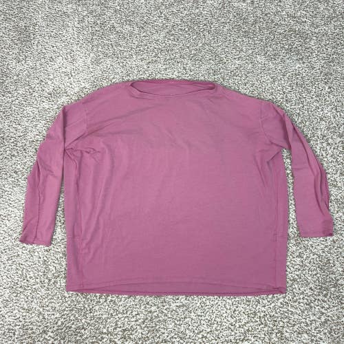 Lululemon Shirt Womens XL Pink Long Sleeve Crew Neck Relaxed Yoga Gym Workout