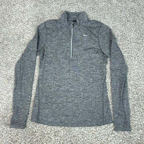 Nike Pullover Womens Small Gray Dri-FIT Element 1/4 Zip Long Sleeve Running Gym