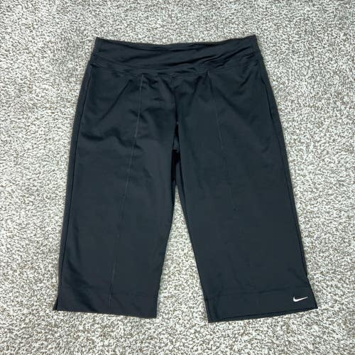 Nike Pants Womens Large Black Performance Capri Straight Leg Gym Yoga Running