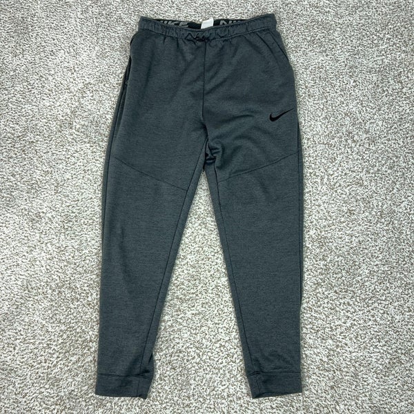 Nike Pants Mens Large Gray Dri-FIT Knit Joggers Tapered Swoosh Athletic Running