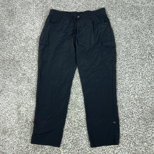 Columbia Pants Mens Medium Black Lined Rain Hiking Nylon Cargo Elastic Waist