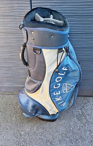 Nike Performance Cart Bag Blue Tan 5-Way Divide Single Strap Golf Bag