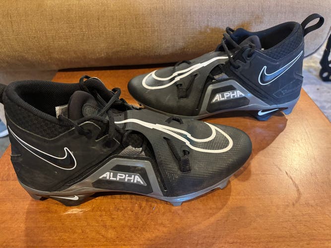 Black Men's Size M 12.0 (W 13.0) Adult Nike Alpha Cleats (Used)