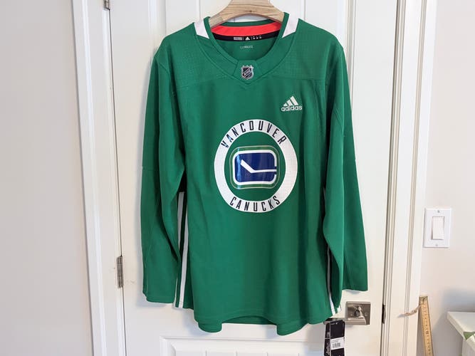 NEW Official Adidas Vancouver Canucks Green Practice Jersey Size 54 XL Extra Large