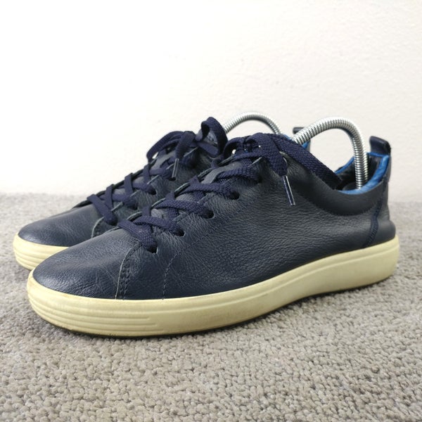 ECCO Soft 7 Mens Size 40 EU Shoes Blue Leather Low Top Sneakers Casual