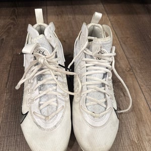 White Men's Size M 8.5 (W 9.5) Adult Nike Huarache 9 Elite Mid Mid Top (Used)