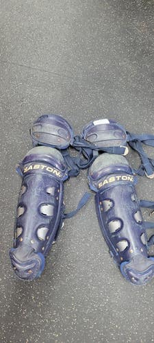 Used Easton SHIN GUARD 12-15 Catchers Leg Guards Navy Blue Intermed 11497-S000156780