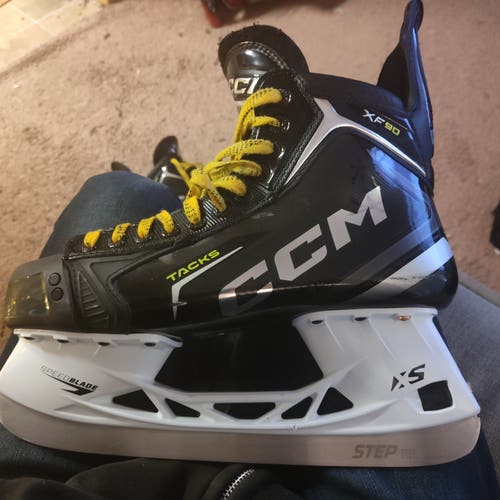 Black 2025 CCM Tacks XF Hockey Skates Regular Width 9 (Used)