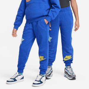Nike Sportswear Club Fleece Jogger Kids S Blue Patch Tapered Leg Active FROG86