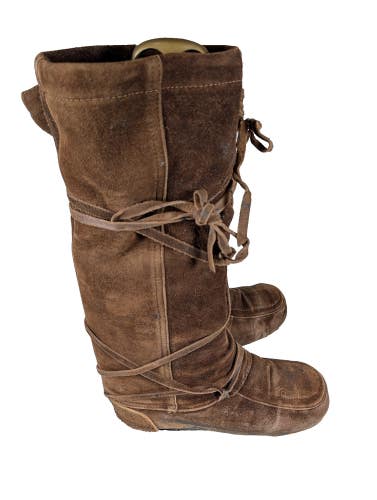 Steger Mukluks Men's Size 10 Ojibwa Quetico Tall Brown Moosehide Snow Boots Tall