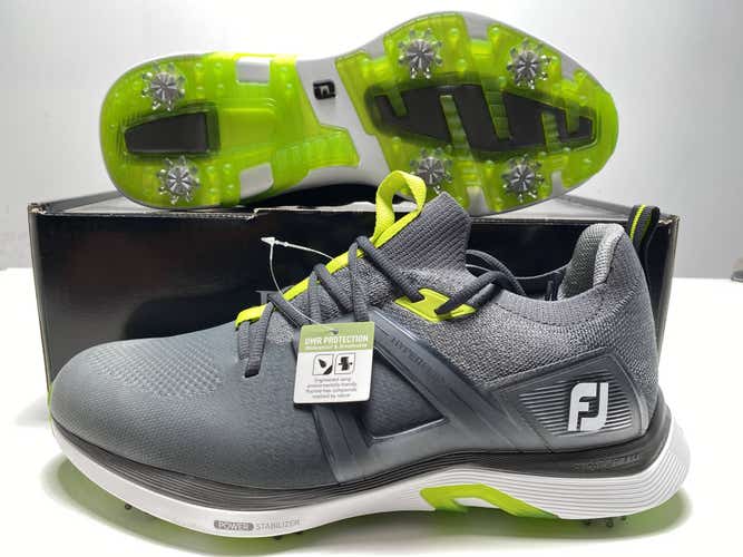 FootJoy HyperFlex Golf Shoes Gray Yellow Men's SZ 12 (51044)