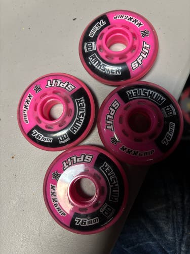4 Wheels Pink Splits 76MM