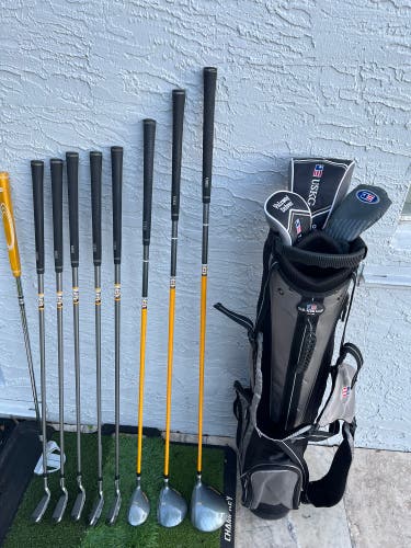Like New Junior US Kids 63 UL Golf Left Hand 9 club set all matching with bag
