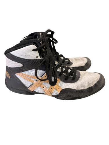 Used Asics BLK/WHT/GOLD Wrestling Shoes Black Junior 03 11862-S000093603