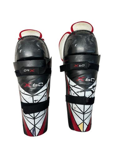 Used Bauer X60 Intermediate Shin Guards Black 12" 11835-S000206848