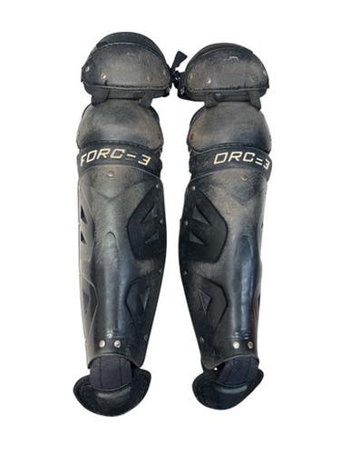 Used FORCE 3 INT SHINGUARDS Catchers Leg Guards Black Intermed 11835-S000206428