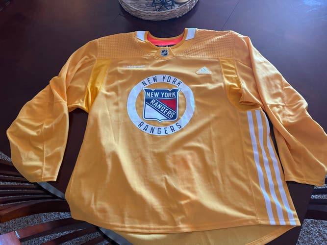 New York Rangers pro stock adidas practice jersey sz 58 prime green