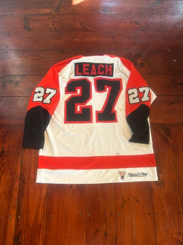 White Size 58 Men's Mitchell & Ness Jersey (Used) Flyers-Leach