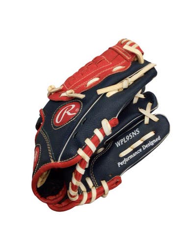 Used Rawlings PLAYERS SERIES BB/SB Glove RH Throw White/Red/Navy 9 1/2" 11760-S000090355