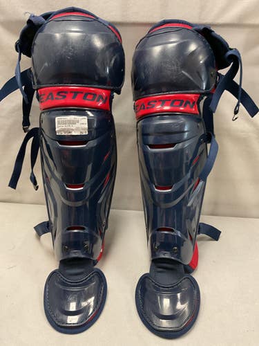 Used Easton ELITE X Catchers Leg Guards Navy Blue Intermed 11490-S000270451