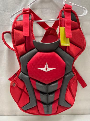 Used All-Star SYSTEMSEVEN CHEST PROTECTOR Catchers Chest Protector Red Intermed 11490-S000270504